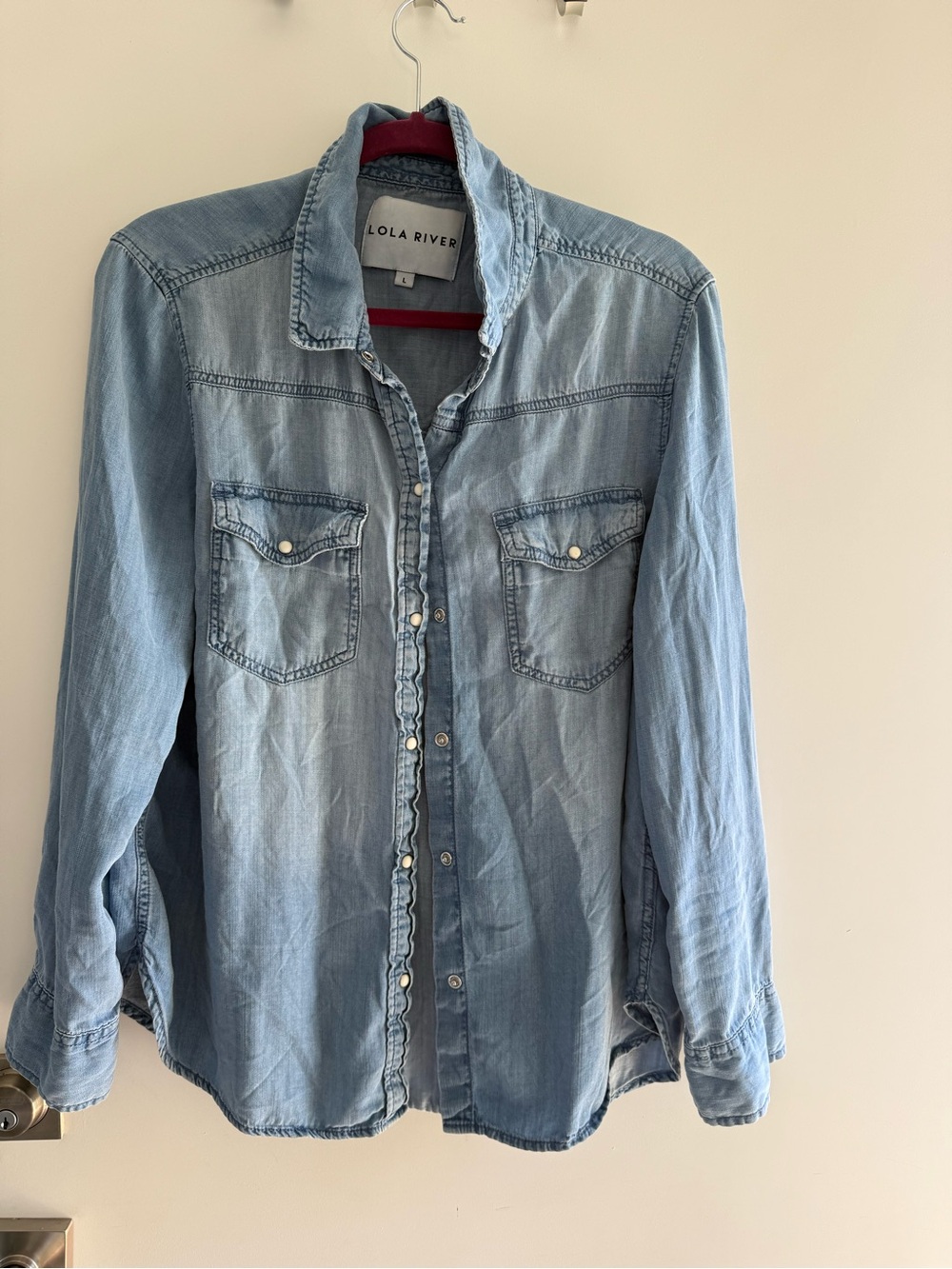 Lola River Light Blue Denim Button-Down Shirt